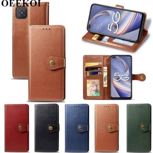 OEEKOI Pure Color PU Leather Wallet Flip Cover Case for OPPO Reno4 Z 5G