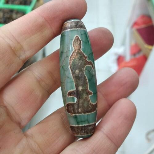 Ancient Style Amulet Carven Dragon Pendant Nature Bottle Green Jade Lucky Hanging Protective Talisman