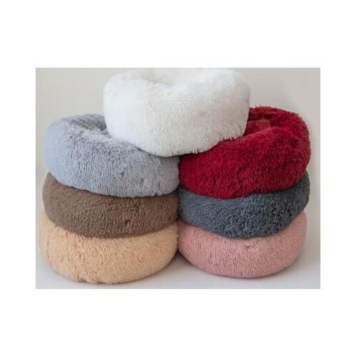 Plush Round Dog Kennel Cat Litter Autumn and Winter Pet Litter Mat Cat Bed Winter Supplies Pet Supplies