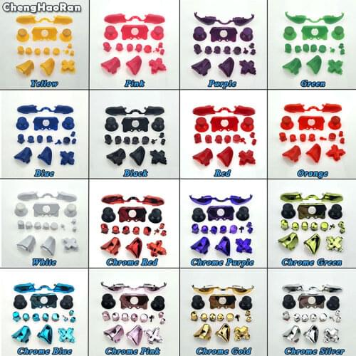 ChengHaoRan Full Button Sets Mod D-pad ABXY Trigger LB RB LT RT Thumbstick Parts for Microsoft Xbox One Controller Chrome Solid