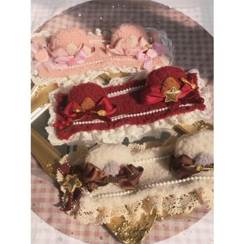 Original homemade Lolita element bear ear hairband cute plush hair accessories