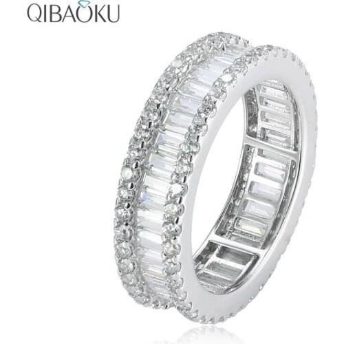 QIBAOKU Rings With Cubic Zirkonia For Women