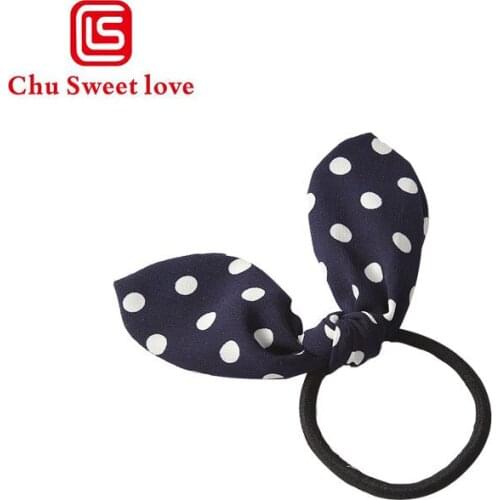 Girls Hair Ropes Little Cute Rabbit Ears Rubber Band Bow Simple Female Fashion Hair Ropes Elastic Women Headwear Accessories