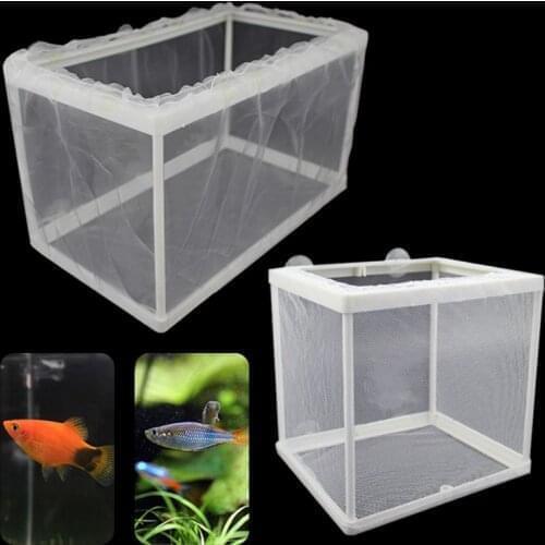 1PCS Aquarium Fish Breeding Isolation Mesh Box Net Incubator Breeder For Fish Tank Aquarium Gauze Trap Compact Accessories S/L