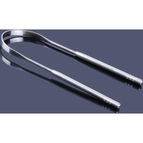 Stainless Steel Tongue Scraper Cleaner Fresh Breath Cleaning Coated TongueToothbrush Oral Hygiene Care Tools