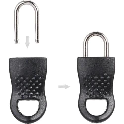 16 Pcs Replacement Zipper Tags Zip Fixer for Clothes Bags Black Zipper Pull Fixer For Travel Bag Suitcase Clothes Tent Backpack