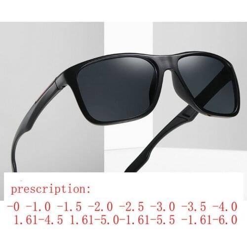 2020 New Finished Myopia Sun Glasses Fashion Prescription Polarized Lens With Degrees Men Square Sunglasses -1 -1.5 -2.0 -2.5 NX