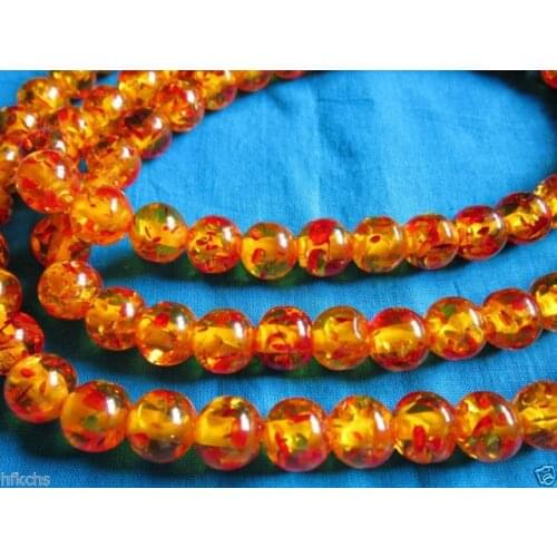 Tibetan Buddhists Yellow Resin Amber 108 Beads Necklace Prayer Mala 10mm Necklace Collectible Old Handwork Silver