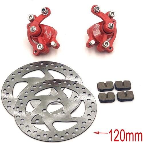49CC Brake Disc Plate Gas Mini Dirt Bike Rear Disc Brake Caliper Kit 120mm and Friction Plate Rotors Electric Scooter ATV