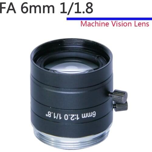 High Definition FA 6mm 1/1.8" Machine Vision Lens Without Distortion Professional C-Mouth Industrial Microscope Camera