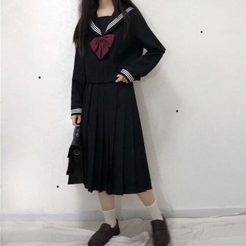Japanese jK uniform suit female 2020 spring retro sweet sailor pleated group + jacket Lolita student two-piece suit
