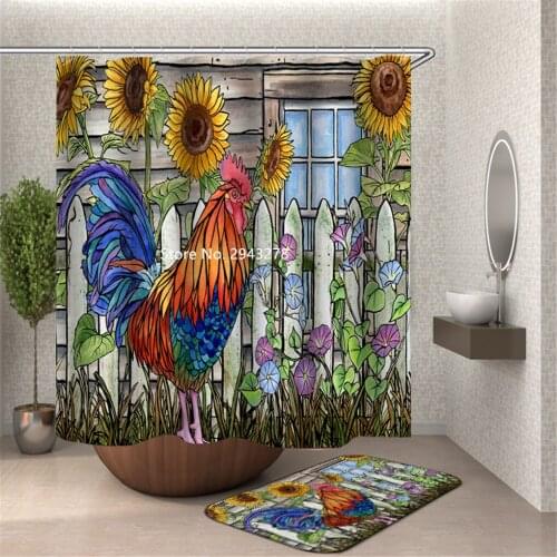 Cute Animal Giraffe Tiger Owl Color Print Shower Curtain Home Bathroom Decoration Waterproof and Mildewproof Washable Hook