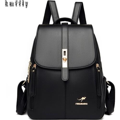 Women Leather Backpacks High Quality Female Anti-Theft Backpack for Girls School Bag Travel Bagpack Ladies Sac A Dos Back Pack