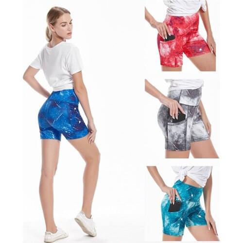 Women Gym Shorts High Waist Push Up Cycling Sport Leggings Phone Pockets For Femme Running Fitness Trainning Yoga Short Pants