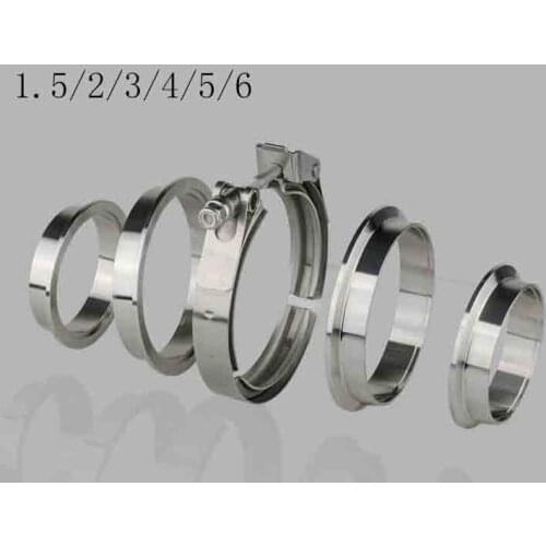 1.5/2/3/4/5/6 inch V-Band Clamp Male/Female Flange Kit V-band Turbo Exhaust Pipes Car Accessories