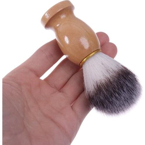 1 Pc Mens Shaving Brush Salon Men Facial Beard Cleaning Appliance Shave Style Tool Razor Brush with Wood Handle for men