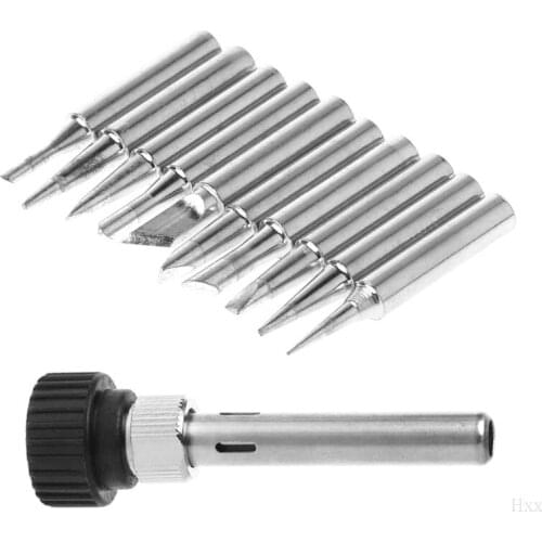 11 Pcs 900M-T Soldering Iron Tips Lead Free For Hakko 936 Lukey 852D 898d SAIKE Soldering Station Hxx