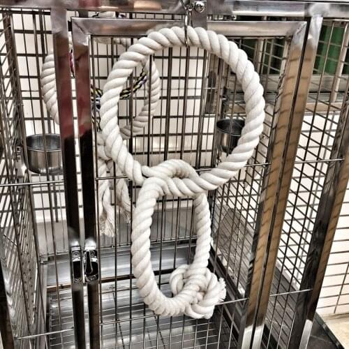 Big Parrot Toy Bird Cage Toy Parrot Swing Ring Toy White Color Bird Supplies T006