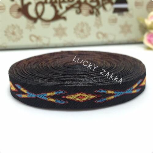 15yard/sets 3/8"10mm 100% polyester Woven Jacquard ribbon geometry of scissors Colorful Bracelet accessories lace MZ15072011