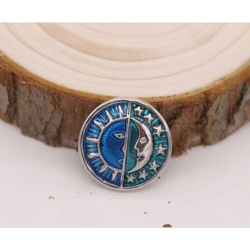 20pcs/lot High quality blue green enamel 18mm Metal Snap Button Charm Rhinestone Styles Button Diy Snaps Jewelry