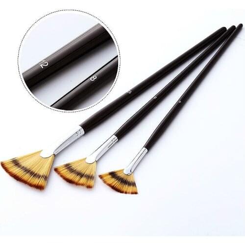 3pcs nylon wool Fan Brush 3 color nylon wool watercolor brush oil painting brush set