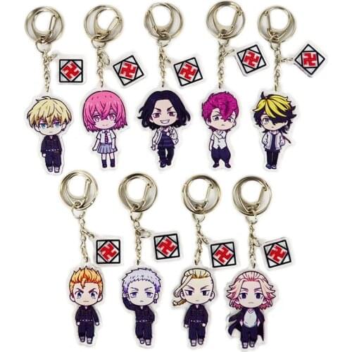 Anime Tokyo Revengers Acrylic Keychain Cartoon Figure Mikey Draken Chifuyu Pendant Keyring Accessories