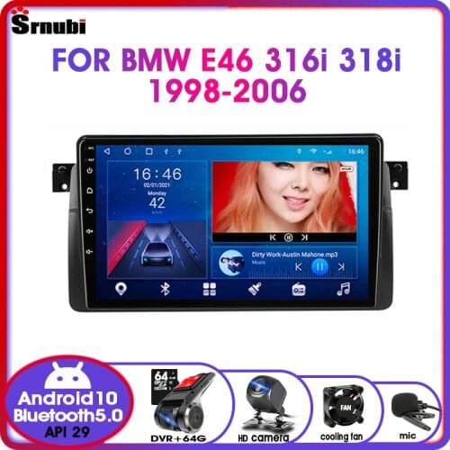 Android 10 Car Radio For BMW E46 Coupe (M3 Rover) 316i 318i 1998-2006 Multimedia Player GPS Navigation 2 Din WIFI RDS DVD MP5