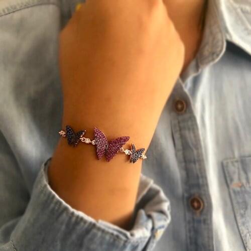 Blue Evil eye Auspicious Love Path 925 Sterling Silver Elevator Wristband Women Girls Jewelry Accessories Handmade Bracelet