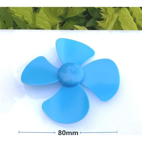 Blue Mini 80mm Four-blade 4 Blade Propeller Fit for 2mm Motor Diameter Shaft Fan Paddle Student Technology Handmade Accessories