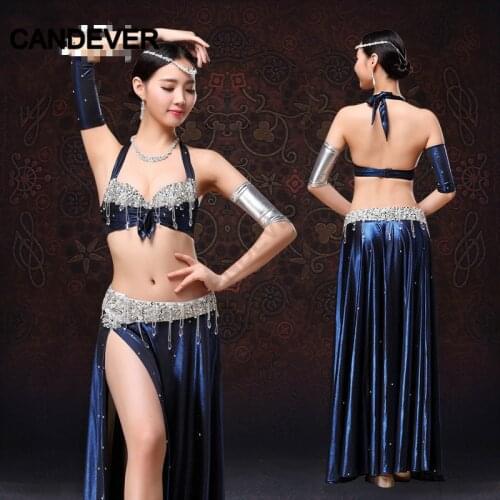 Egypt Egyptian Oriental Beaded Belly Dance Costume Performance Women Dancewear Professional Outfit Bra Skirt Bellydancing Suit