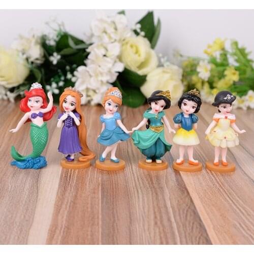 6 pcs/lot Disney Pvc Snow White Decoration Action Figures Cute Cartoon Toy Models Girls Gifts