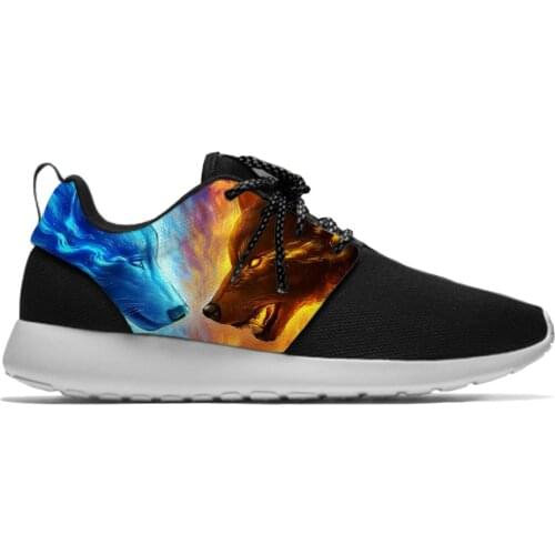 3D Wolf Animal Hot Cool Classic Fashion Funny Sport Running Shoes Lightweight Breathable 3D Printed Men Women Mesh Sneakers