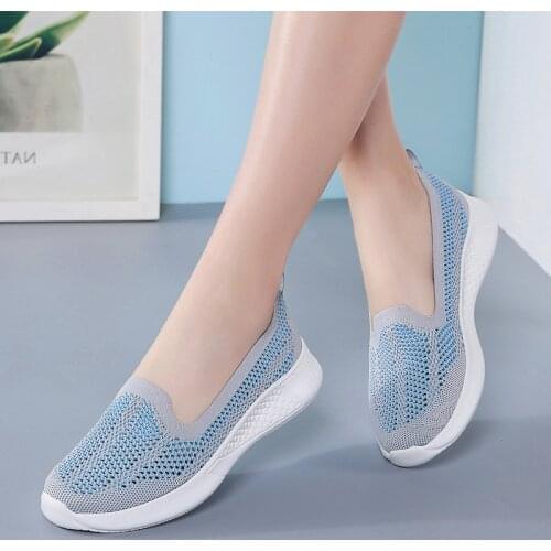Fashion Sneakers Women Flats Shoes Summer Breathable Mesh Casual Shoes Woman Slip-on Ballerina Flats Ladies Shoes