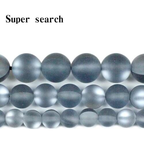 Frosted Matte Austria Crystal Beads Gray Glitter Moonstone Round Beads For Jewelry Making DIY Chrams Necklace Bracelets 6/8/10mm