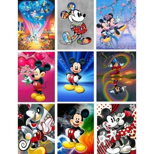 Cartoon full square diamond painting mouse anime mosaic art picture embroidery cross stitch rhinestone picture puzzle wall decor