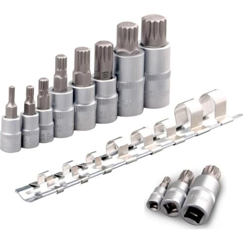 8pcs 1/4" 3/8" 1/2" Torx Bit Socekt Set Adapter Allen Key Spline Bits Universal Head For Torque Spanner Ratchet Socket Wrench