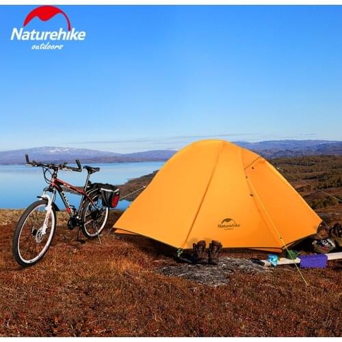 Naturehike 2 Person Ultralight Backpacking Cycling Tent 20D Silicon Tents Double layer Base Camp Sleeping Tent Hiking Climbing
