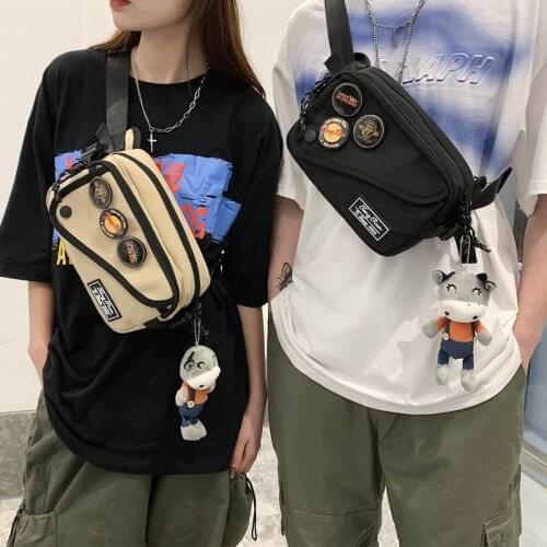 Cartoon Pendant Unisex Waist Pack 2021 Fashion Men Shoulder Pouch Nylon Chest Bag Travel Boy Crossbody Bags Phone Pouch