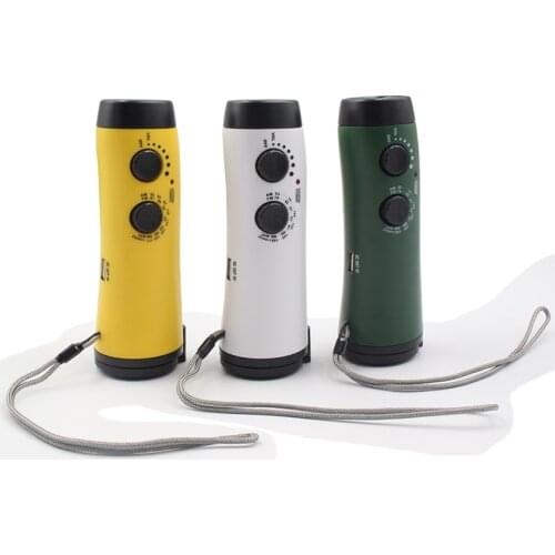 Handheld Flashlight Solar Emergency Hand Crank Flashlight Self Powered AM FM Radios, 5 LED Flashlight with Smart Phone Charger