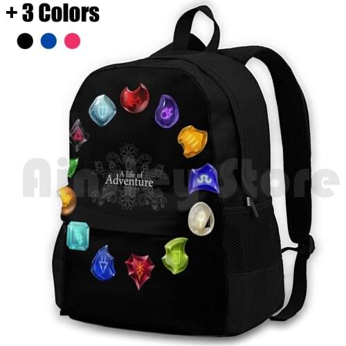 A Life Of Adventure Outdoor Hiking Backpack Waterproof Camping Travel Ffxiv Final Fantasy Xiv Final Fantasy Mmo Game Crystals