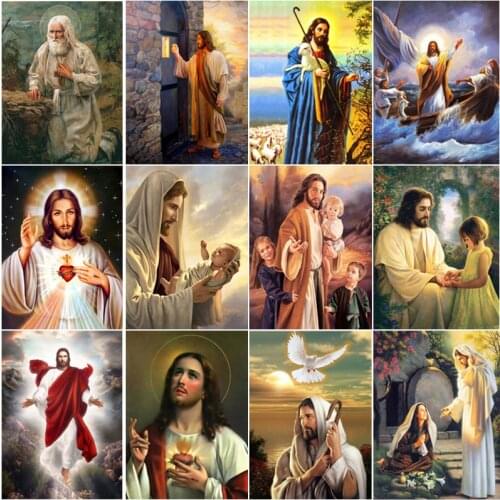 XUEQIXIAOZU Diamond Painting Religion 5D DIY Full Circle Diamond Embroidery Icon Beaded Picture Cross Stitch Home Decor