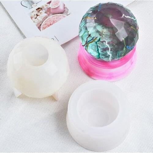 Mirror crystal ball base mold polygon cutting surface ice hockey mold super large sphere