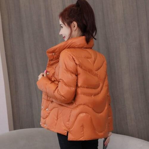 Winter Plus Size Womens Down Jackets Short Ultra Light Duck Down Coat Stand Collar Puffer Jacket Outwear Women Parkas X459