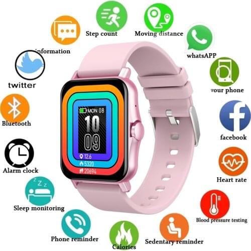 ZW23 1.69 Inch 2021 Smart Watch Men Bluetooth Call IP67 Fitness Tracker Body Temperature Measurement Women GTS 2 Smartwatch