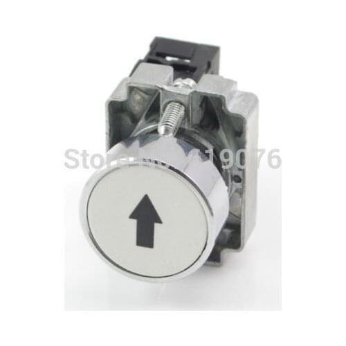 1 N/O Momentary White Flush Pushbutton With Arrow Mark