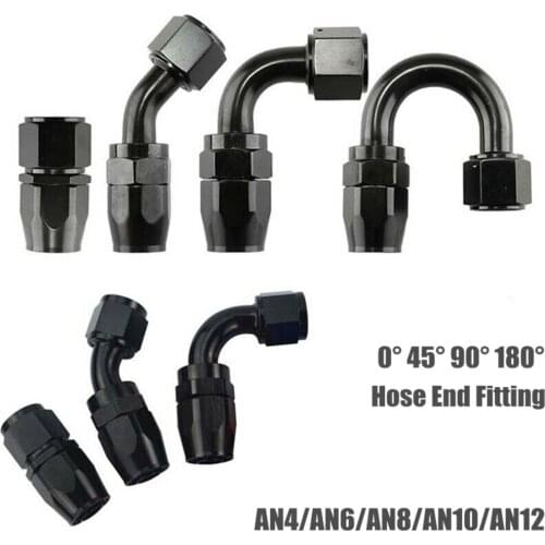 1Pcs AN4 AN6 AN8 AN10 AN12 Swivel Oil Fuel Air Line Tube Hose End Fitting For Oil/Fuel/Gas Line Braided Connector