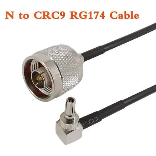 1Pcs CRC9 Male Plug Right Angle to N Male Plug Pigtail Cable RG174 RF Coaxial Wire Connector for 3G HUAWEI USB Modem 10CM-1M
