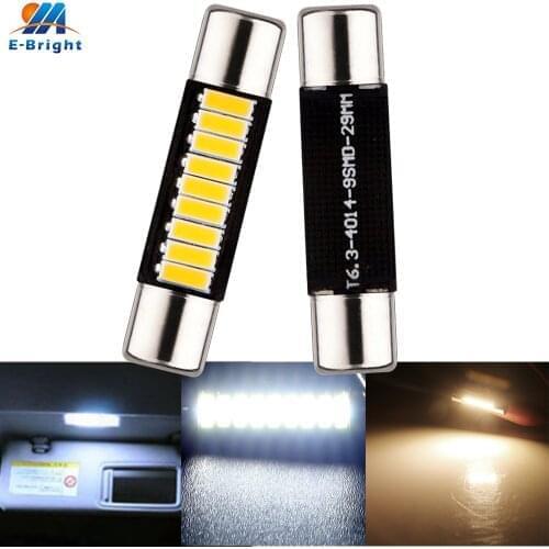 10Pcs 29mm 31mm 4014 9 SMD Led DC 12V T6 Interior Car Vehicle Sun Visor Lights Interior Vanity Mirror Roof Lamp White Warm White