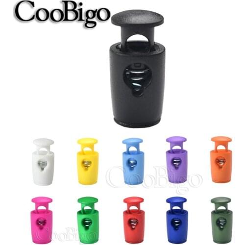 100pcs/pack Colorful Cord Lock Stopper Cylinder Barrel Plastic Toggle Clip for Paracord Lanyard Rope DIY Accessories 18.5x8.5 mm