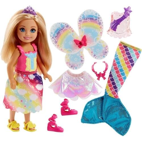 2019 New Original Mini Barbie Dreamtopia Rainbow Cove Chelsea Mermaid Set Girl Toys for Kids Genuine Barbie Doll Girls Toys